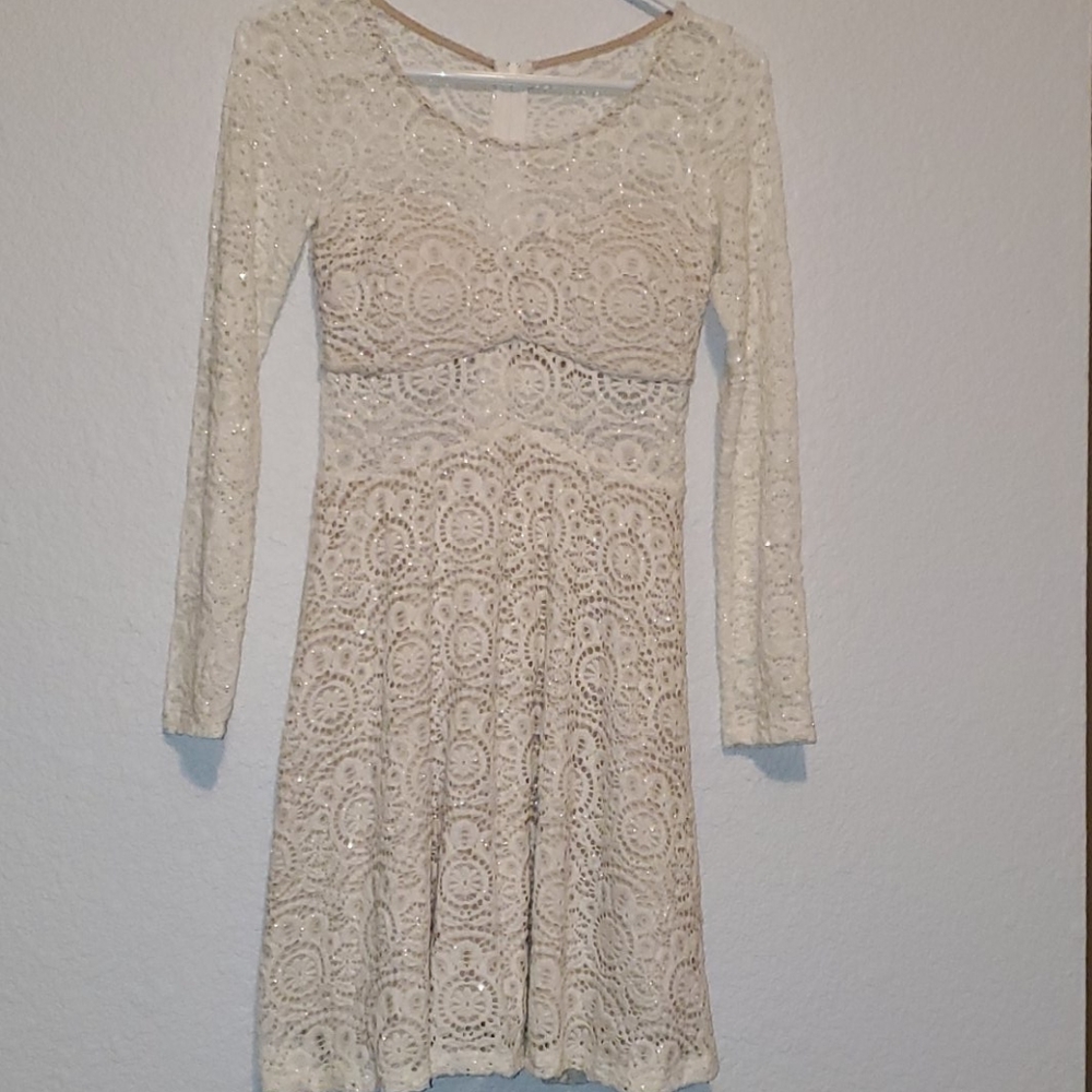 White Sparkley Lace dress